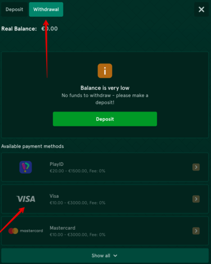 Casinia casino withdrawal problems